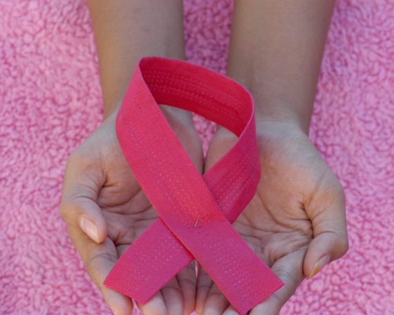 Pink ribbon for an awareness of Breast Cancer Day, October, 1, 2020